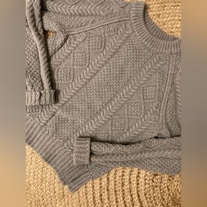 Grey LL bean fisherman sweater